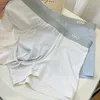 Sous-vêtements une pièce de soie de glace sans couture été mince boxeurs pour hommes respectueux de la peau respirant antibactérien entrejambe grande taille boxer