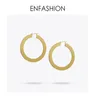 Enfashion Vintage Large Hoop Earrings Matte Gold Color Earings Stainless Steel Circle Earrings For Women Jewelry Oorbellen T1906253026524