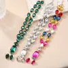 Fashion Rhinestone Geometric Earrings Necklace Women's Simple and Exaggerated Jewelry Set Banquet Jewelry Accessories