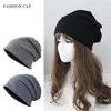 Baskar unisex bomull beanies hatt japanska mörka lata stickade kvinnor vintage mode turban män avslappnad plädskalle hip hop caps