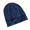 Baretten Gevouwen Donkerblauw Denim Cap Patroon Goth Volwassen Outdoor Skullies Mutsen Hoeden Lente Warm Tweeërlei gebruik Motorkap Breien