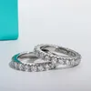 ANUJEWEL 3MM 2-3CT D Färgbröllopsband ring 925 Sterling Silver Band förlovningsringar för kvinnor 240102