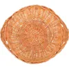 Conjuntos de louça cesta de frutas tecida cesta de vime placa de armazenamento prático suporte de pão para frutas decorativas