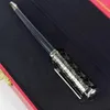 Heptagon CT Santos-Dumont Metallic Black Snow Flower Luxury Metal Ballpoint Pen With Serial Number Silver / Trim