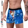 Underpants Christmas Digital Printed Men's Breathable Underwear For Daily Wear Comfortable And Elastic Flat Angle Pants