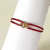 Tre cerchi Braccialetti con ciondoli Bracciale per coppia Anelli in acciaio inossidabile Corda a mano Nero Rosso Rosa Azzurro Molti colori Gioielli di design Regalo di moda Semplicità