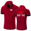 Dji Professional Pilot Drone Stampato Polo da uomo estivo Casual Cotone di alta qualità Maniche corte Top classico T-shirt 240102