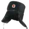 CAPS MÄNS VINTER SOVIETS BADGE Lei Feng Hats Russian Ushanka Hat Outdoor Warm Thicken Faux Rabbit pälsvindsäker snökappar