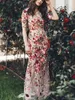 Partykleider 2024 Abendkleid Rundhalsausschnitt Halbarm Rot Blumenspitze Tüll Transparent Braut Besondere Anlässe