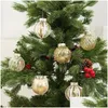 Juldekorationer trädbollar hängande 25st ornament glittrande stöten PVC vitgulduppsättning för 221123 Drop Delivery Home Garden DHJBC