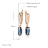 Orecchini pendenti JULYDREAM lusso ovale taglio medio zircone blu per le donne gioielli da sposa festa di moda 585 colore oro
