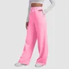 Damenhosen, Damen-Jogginghose mit Fleece-Futter, hohe Taille, gerades Bein, lässig, schmal, lange Hose, solide Jogginghose, Damenbekleidung