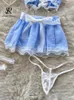 SINGREINY Vrouwen Plaid Meid Uniform Rok Past Rollenspel Strapless Camis Korte Lingerie Japan Stijl Boog Zoete Erotische Sets