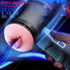 Masturbatoren Masturbatoren Automatischer männlicher Masturbator Cup Lip Mouth Real Vaginas Blowjob Oral Sex Machine Masturbation Cup Double Channel Vibrat