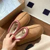 Lady Tasman tofflor Tazz Mustard Seed Chestnut Fur Slides Sheepskin Classic Ultra Mini Platform Boot Winter Women Män Slip-On Shoes Make Upper Wool Fall