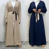 Roupas étnicas Mulheres Dupla Face Cardigan Vestido Turquia Caftan Muçulmano Islâmico Abaya Vestido