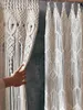 Cortina de algodão para porta e janela, feita à mão, boêmia, macrame, tapeçaria, arte, cenário de casamento, decoração 240103