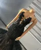 Sparkly African Trumpet Evening Formella klänningar Luxury Diamond Sequins Tassel Ruffles Black Girl Prom Slay Gown for Women