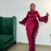 فساتين الحفلات aso ebi nigerian dress dress velvet long sleeves mermaid lace bruffles lend