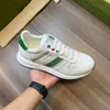 Italiensk designer herr screener sneakers läder vintage nödställda effekt låg häl kvinnor män rand mesh ventilat sportskor bi-färggummisol 01