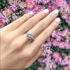 2CT 3CT 4CT 925 Sterling Silver VVS Solitaire Moissanite Wedding Engagement Ring för kvinnor med GRA -certifikat