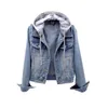 Lente Herfst Dames Denim Jassen Met Capuchon Lange Mouw Overjas Losse Knoop Uitloper Denim Jas 240103