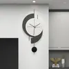 Väggklockor trä stor storlek vardagsrum nordisk tyst designer mode modern klocka hängande lyx reloj pared dekoration