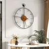 Wandklokken Luxe Keuken Grote Klok Modern Metaal Hout Stille Horloges Design Kunst Woonkamer Decoraties Cadeau-ideeën W