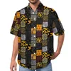 Мужские повседневные рубашки, блузки с афро-пэчворком, мужские клетчатые блузки в стиле ретро, гавайские рубашки с короткими рукавами и графикой Y2K, пляжная рубашка большого размера, идея подарка