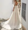 Nouveauté Une Ligne Robe De Mariée 2024 Col En V Dentelle Appliques Dos Nu Princesse Balayage Train Femmes Mariée Robes De Mariée Robe De Novias Robe De Mariage