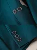 Ladies Blazer och Pant Suit Formal Green Purple Blue Black Solid Women Jacket byxa Kvinnliga affärsarbeten slitage 2 -stycken Set 240102