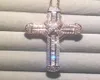 Kedjor 925 Silver Exquisite Bible Jesus Cross Pendant Halsband Kvinnor Män Crucifix Charm Simulerade Diamond Rose Gold Jewelry9818883