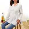 Casual Maternity Top Pregnancy Long Sleeve White Blouse for Pregnant Elegant Ladies Fashion Women Clothings 240102