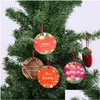 Décorations de Noël transfrontalières européennes et américaines rondes en céramique ornements créatifs décoration d'arbre pendentifs artisanat vacances Dro Dhrwr