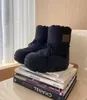 Toppkvalitet med Box Women Boot Snow Boot Nylon Martin Plack Ankle Ski Slip Round Luxury Designer Lace Up Shoes