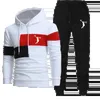 Moda Outono e Inverno Primavera Roupas Masculinas Hoodies Calças Conjunto de Duas Peças Impressão Treino Moletom Jogging Sweatpants 240102