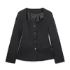 Élégant Slim Blazer veste femmes noir est Sexy femme décolleté en cœur manteau bureau dame costume coréen INKEO 2O361 240102