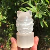 Jewelry 1 Pc Natural Stone Selenite Ninetailed Fox Statue Crystal Carved Animal Sculpture Figurine Craft Gift Home Decoration Ornement