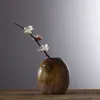 Vasos retro cerâmica áspera pequena flor ware japonês zen inspirado ins vento vaso inserir ornamento de mesa