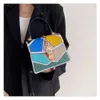 Populaire nouvelle boucle de serrure carré avec Design sac à main pour femmes épissage sac à bandoulière à bandoulière unique sacs pour femmes