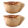 Płytki 2x gospodarstwa domowego miska owocowa drewniana cukierka naczynia drewniana rzeźba korzeń 20-24 cm