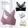 Sports Bra Top 4xl 5xl Rozmiar plus tłuszcz bez stalowego pierścienia stalowa bra thai lateksowa bielizna żeński motyl Piękny tył seksowny zgromadzenie stanik top 240102