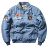 Winter Bomber Jacket Ma1 Air Force Pilot Casual Men Thick Jackets Velvet Coat Male Green Blue Khaki Outerwear 240102