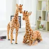 50-120 cm gigante vita reale giraffa giocattoli di peluche animali di peluche di alta qualità bambole morbide per bambini bambini regalo di compleanno per bambini arredamento della camera 240102