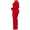 Женские брюки из двух предметов, 2 женских комплекта, осень-зима 2024, мода OL, топ с v-образным вырезом и длинными рукавами с рюшами, одинаковый комплект, офисный женский костюм, наряды