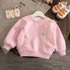 Kanten sweatshirt voor babymeisjes Kinderen Losse hoodies Dikker katoenen trui 2023 Lente Herfst 1 tot 6 jaar Kinderkleding Koreaanse stijl 240103