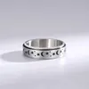 Anéis giratórios de aço inoxidável de 6mm, lua, estrela, anel para mulheres, alívio do estresse, anéis de ansiedade, noivado, casamento, promessa, band230f