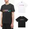 T-Shirts à manches courtes pour hommes et femmes, amples et décontractés, en coton imprimé en couleur violette, nouvelle collection 2024, #99
