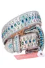 Ceintures Argent Strass Ceinture Véritable Bracelet En Cuir Hommes Designer Bling Avec Diamants De Luxe Clouté Y2k Taille Cinto Feminino8960944