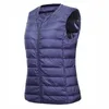 Parkas ONeck Solid Thin Quilted Down Vest Women Korean Fashion Sleeveless Jackets 2022 Autumn Winter